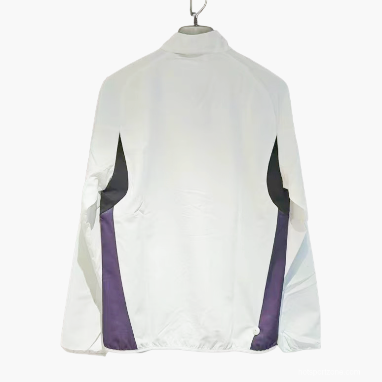 25/26 Liverpool White Full Zipper Windbreaker