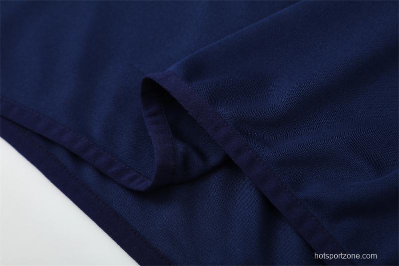 Retro 12/13 Real Madrid Royal Blue Half Zipper Jacket+Long Pants