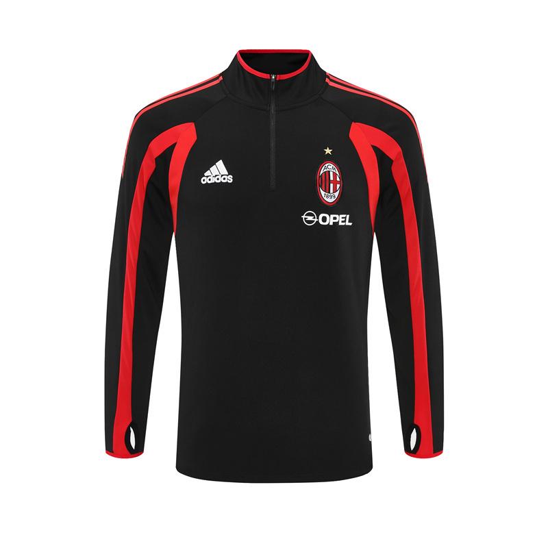 Retro 05/06 AC Milan Black Half Zipper Jacket+Long Pants