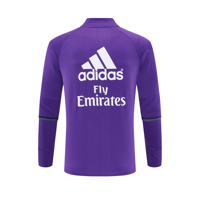 Retro 16/17 Real Madrid Purple Half Zipper Jacket+Long Pants