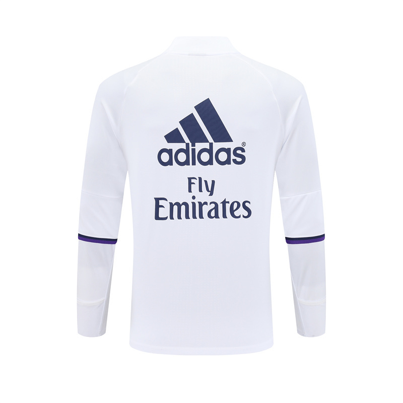 Retro 16/17 Real Madrid White Half Zipper Jacket
