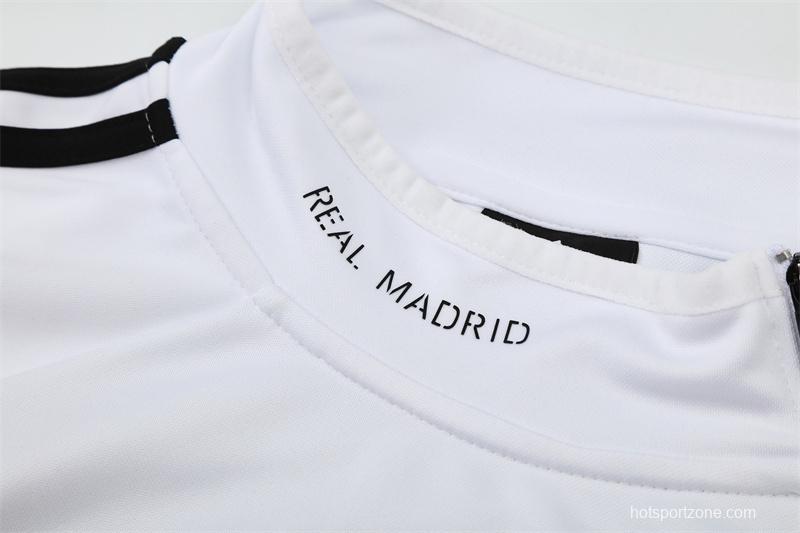 Retro 13/14 Real Madrid White Half Zipper Jacket