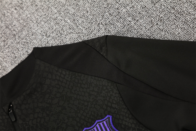 25/26 Barcelona Black Joint Edition Half Zipper Jacket+Long Pants