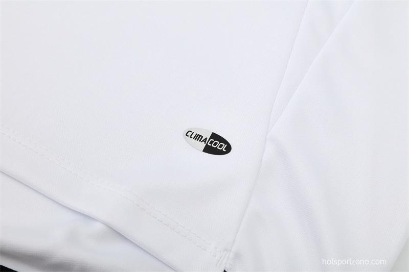 Retro 04/05 Real Madrid White Half Zipper Jacket+Long Pants