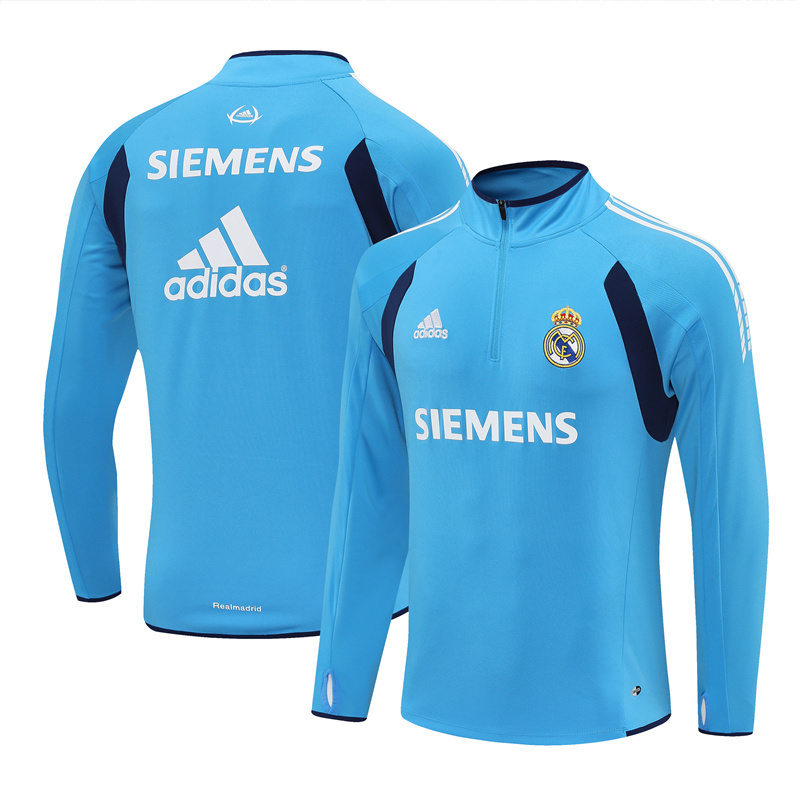 Retro 05/06 Real Madrid Light Blue Half Zipper Jacket