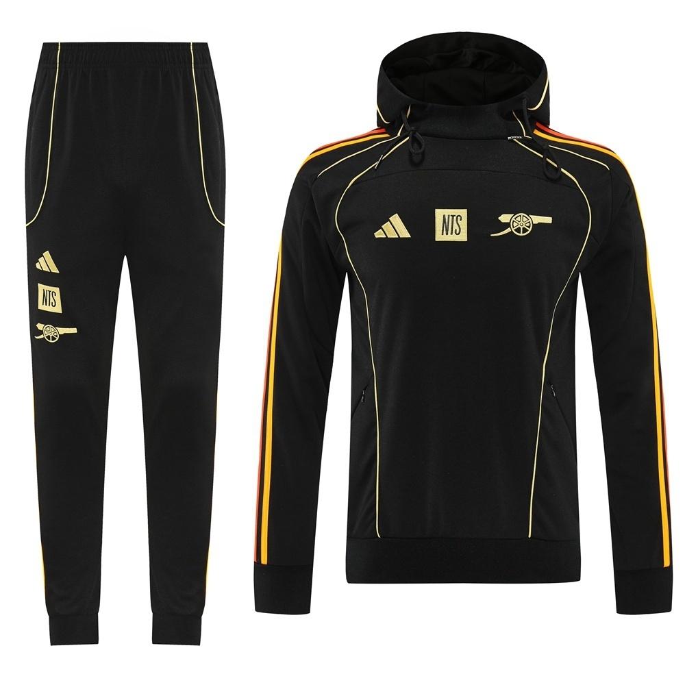 25/26 Arsenal Black Full Zipper Jacket + Long Pants
