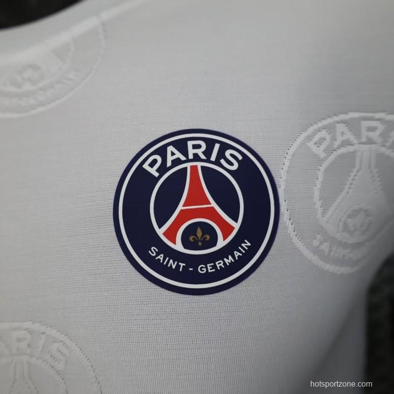 Player Version 25/26 PSG White with Embossed PSG Badge Pattern Jersey