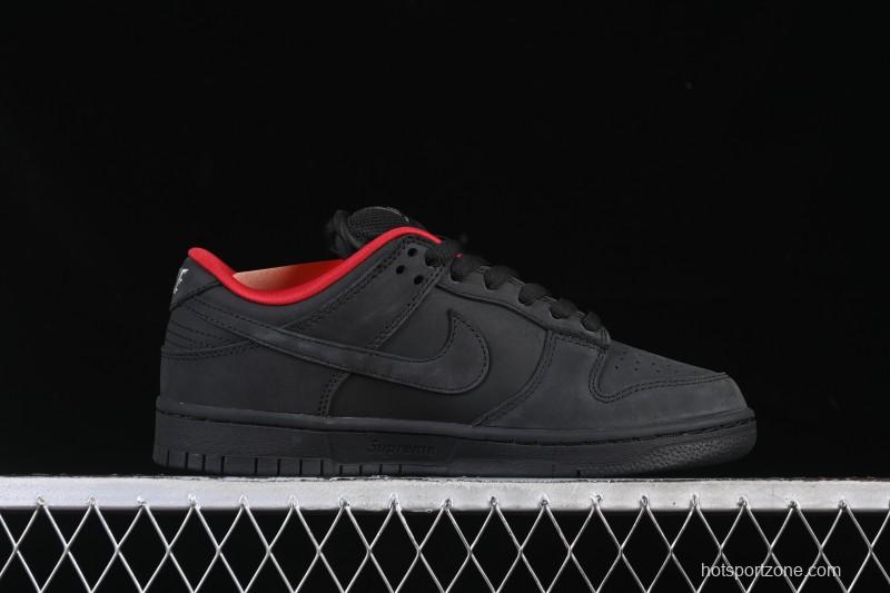 Nike Supreme x Nike SB Dunk Low Ocean Fog Limited Edition Black Warrior Low Top Casual Skate Shoes - HQ8487-001