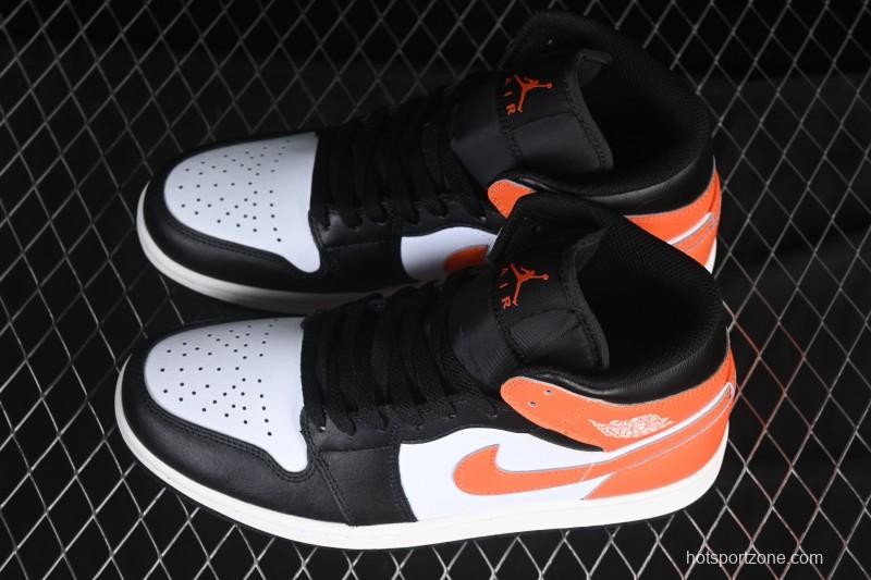 Nike Air Jordan 1 Mid AJ1 Black White Orange - DQ8426-801