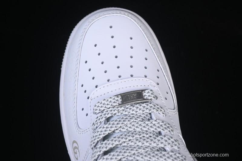 Nike Air Force 1 '07 Low Gucci Collaboration Light Gray Denim Glow-in-the-Dark Low-Top Casual Sneakers - XX3168-197