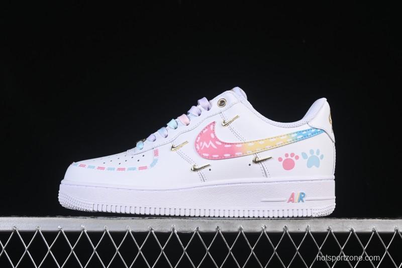 Nike Air Force 1'07 Low Four Hook Rainbow Cake Casual Sneakers - ZH0316-115