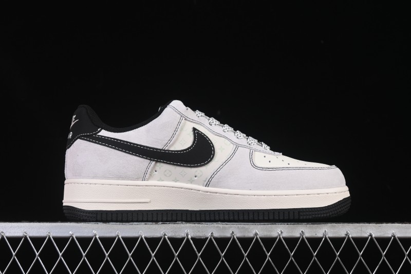 Nike Air Force 1 '07 Low LV Collaboration Black Swoosh Woven Label Casual Sneakers - CX5050-Y23