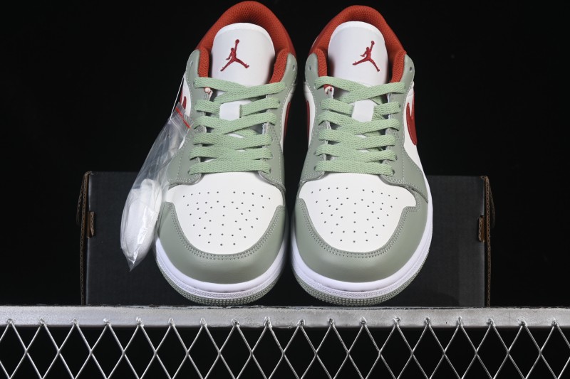 Nike Air Jordan 1 Low AJ1 White Green Red Low-top Casual Skate Shoes - 553558-133