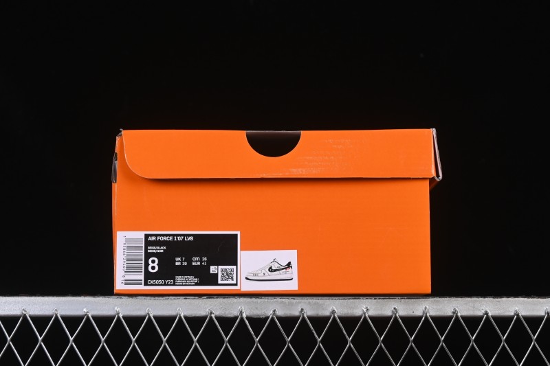 Nike Air Force 1 '07 Low LV Collaboration Black Swoosh Woven Label Casual Sneakers - CX5050-Y23