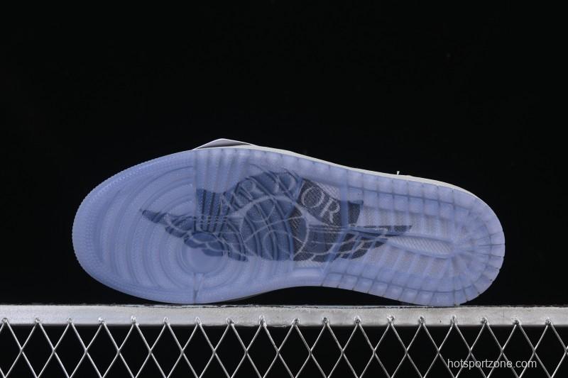 Dior Air Jordan 1 Low White Grey Collaboration Low-Top Sneakers - CN8608-002