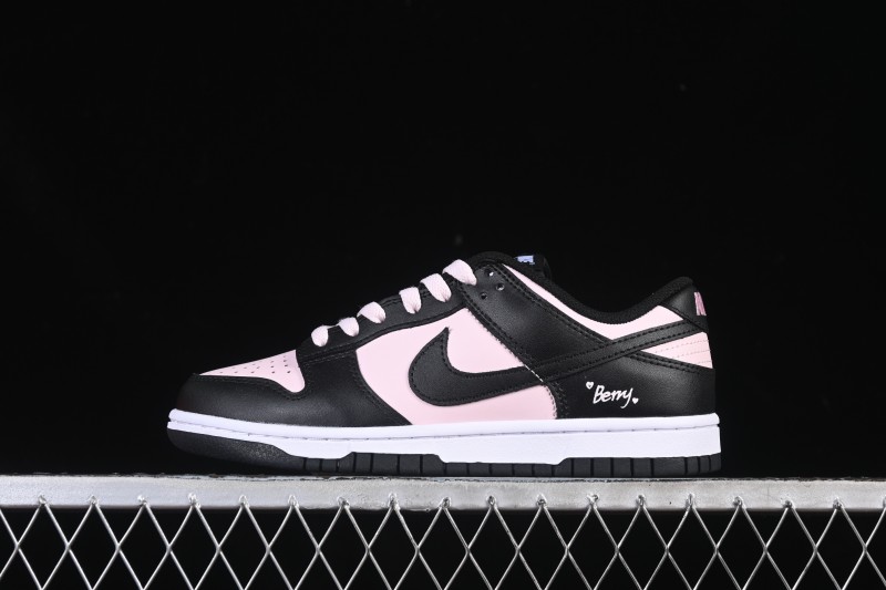 Nike SB Dunk Low Black Pink Valentine's Day Low-Top Casual Skate Shoes - DD1391-100