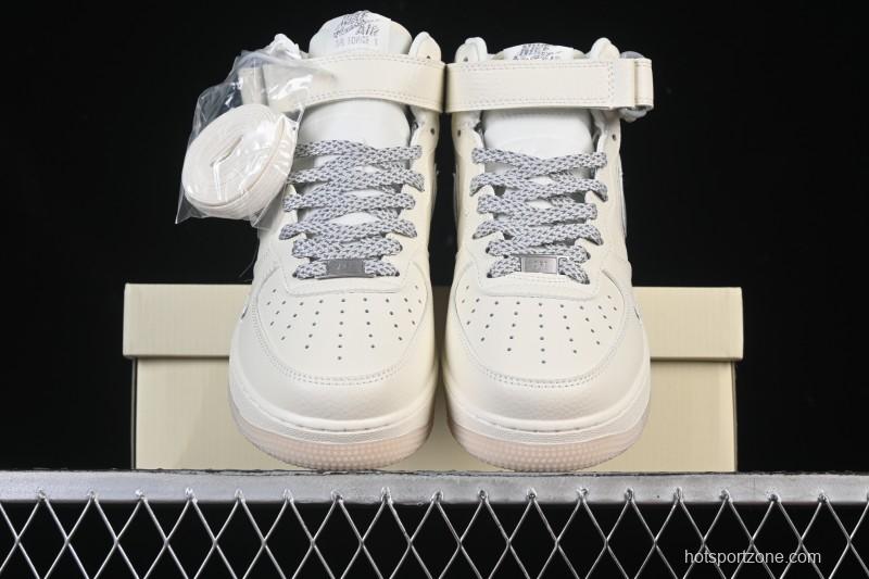 Nike Air Force 1 Mid Light Gray Two-Tone Sole All-Star Starry Sky Mid-Top Casual Skate Shoes - XL0236-232