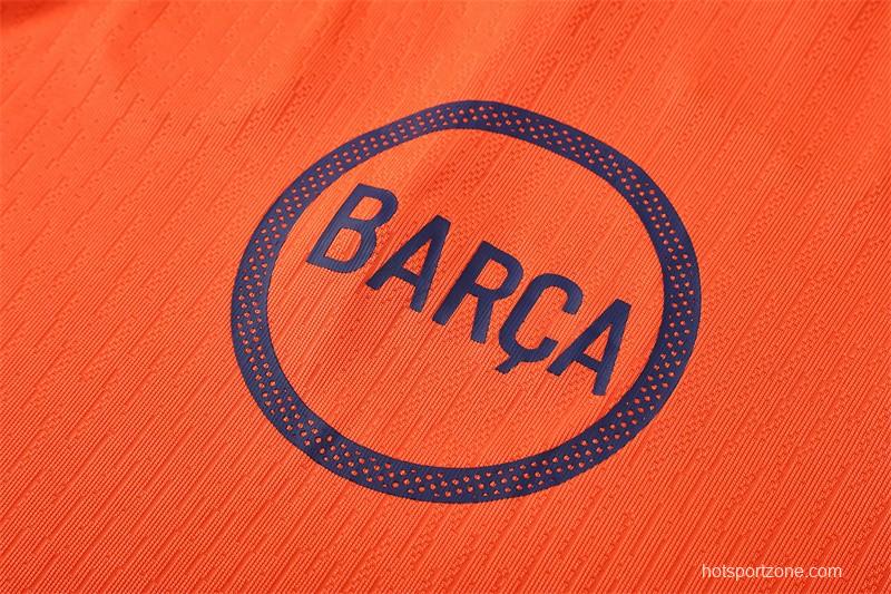 Player Version 25/26 Barcelona Orange T90 Half Zipper Jacket+Long Pants
