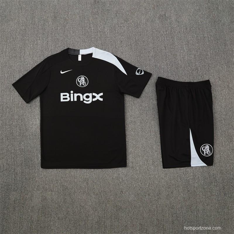 25/26 Chelsea Black T90 with XS Short Sleeve+Soccer Shorts