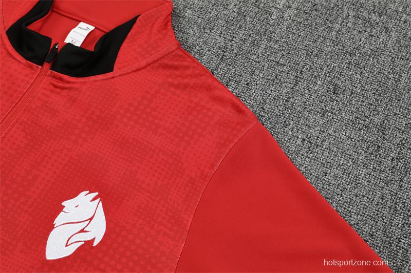 25/26 AC Milan Red Camouflage Half Zipper Jacket+Long Pants