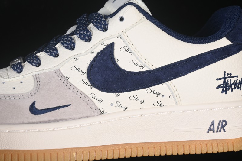 Nike Air Force 1 '07 Low Stussy Collaboration Casual Sneakers with Full-Length Air Cushion - JS8028-016