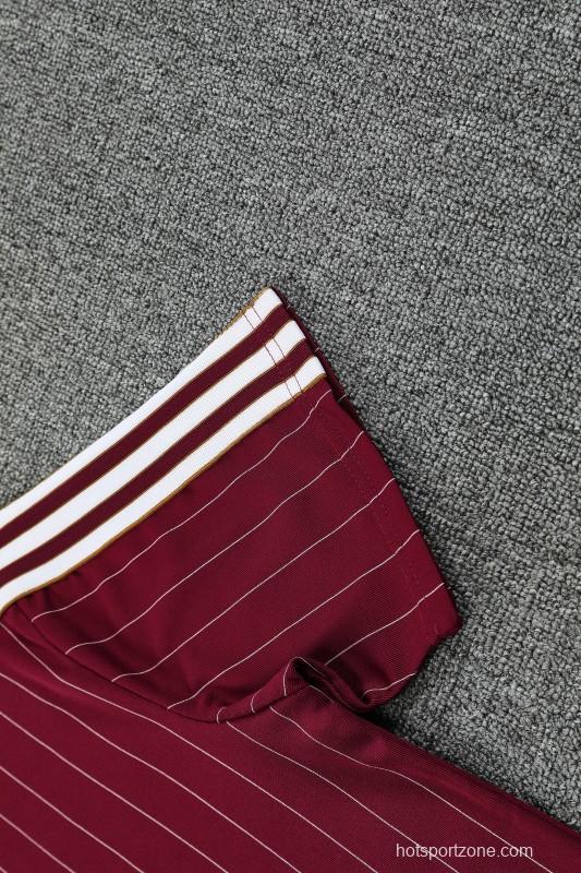 25/26 Arsenal Adidas Original Wine Short Sleeve Jersey+Shorts