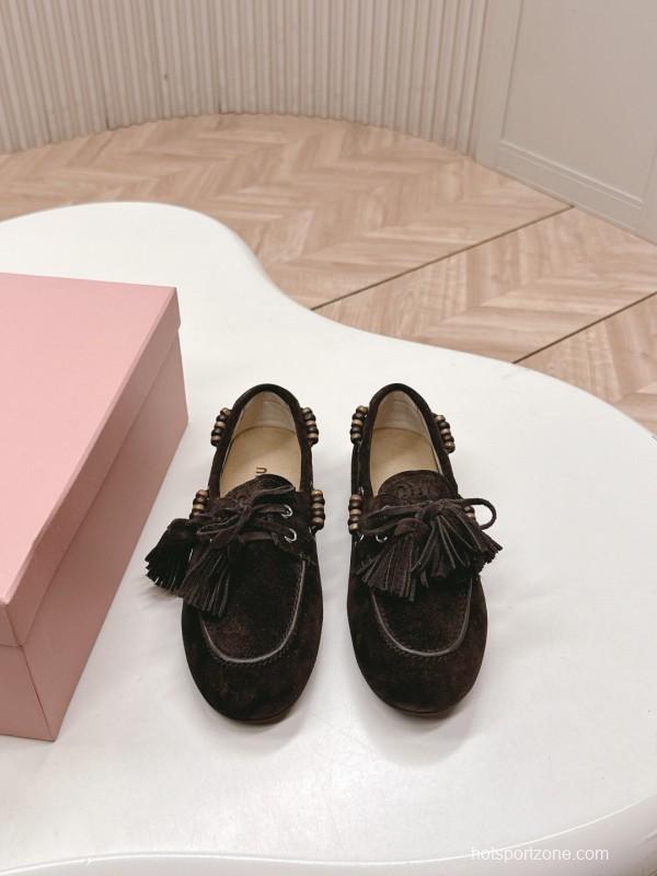 Miu Miu Fall/Winter 2025 Tassel Loafers Slip-On Shoes - LY00330