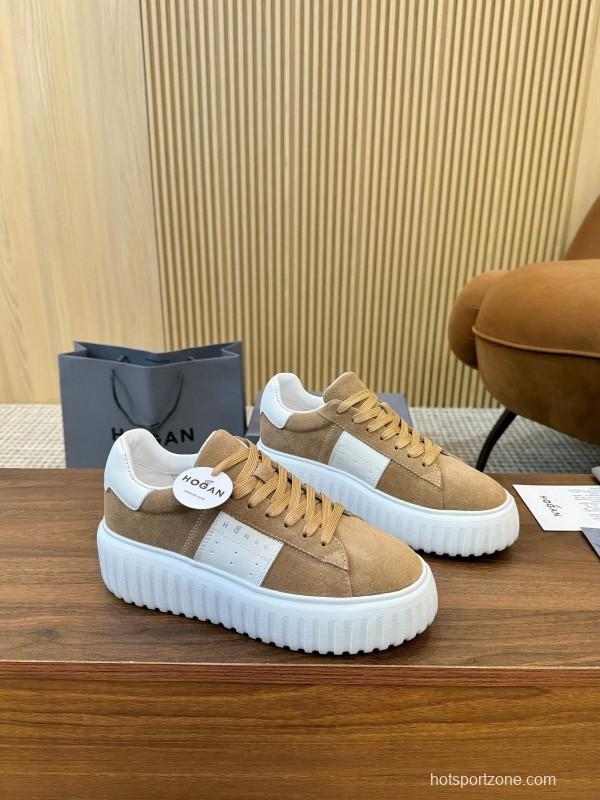 Hogan H-STRIPES Series Couple Thick Sole Biscuit Shoes Airship Shoes Casual Sneakers - AS00310