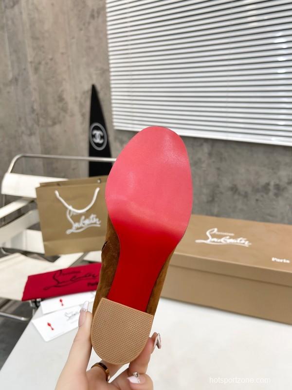 Christian Louboutin 2025/SS Chunky Heel Elastic Ankle Boots - LY00300