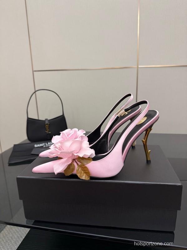 Saint Laurent 25FW Spring Collection Rose Thorn High Heels - KFY00320