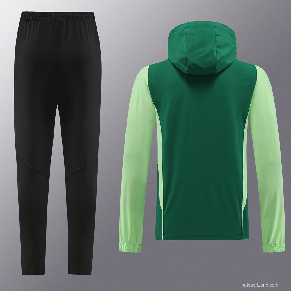 2025 Adidas Green Half Zipper Jacket+Long Pants S-2XL