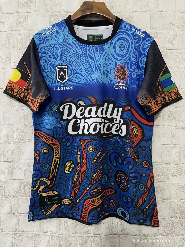 2026 NRL Indigenous All Stars Blue with Aboriginal Art Pattern Jersey
