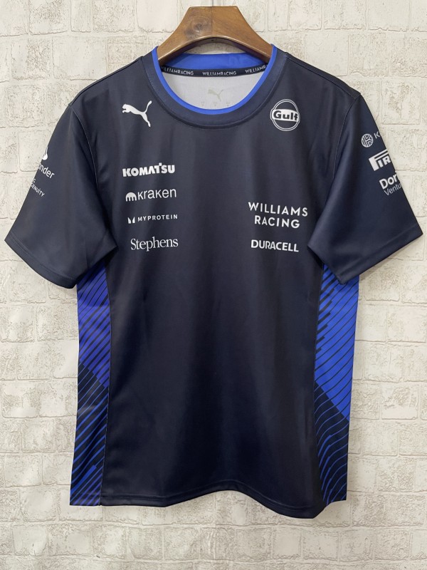 2025 F1 Williams Racing Navy Blue with Blue Diagonal Stripe Team Shirt