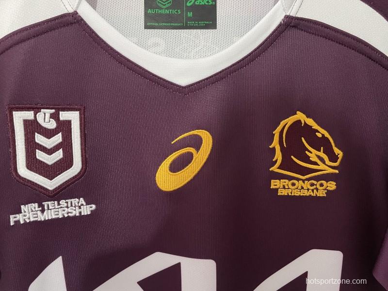 25/26 Brisbane Broncos Maroon with Gold Stripes Jersey