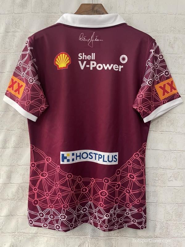 2026 Queensland Maroons Maroon with Indigenous Cultural Pattern Jersey