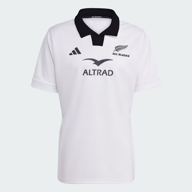 2026 New Zealand All Blacks White with Black Collar Jersey