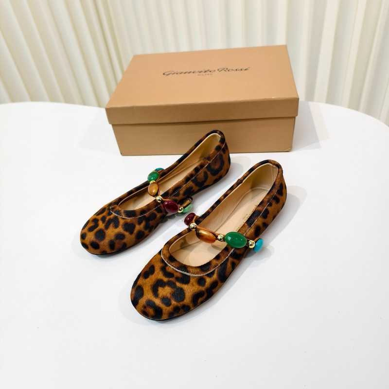 Gianvito Rossi Bohemian Style Turquoise Flat Ballet Shoes - LY00320