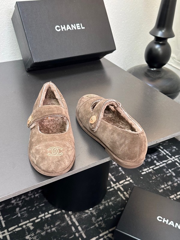 Chanel 2025/SS Autumn Winter New French Mary Jane Shoes Fur Shoes - KFY00300