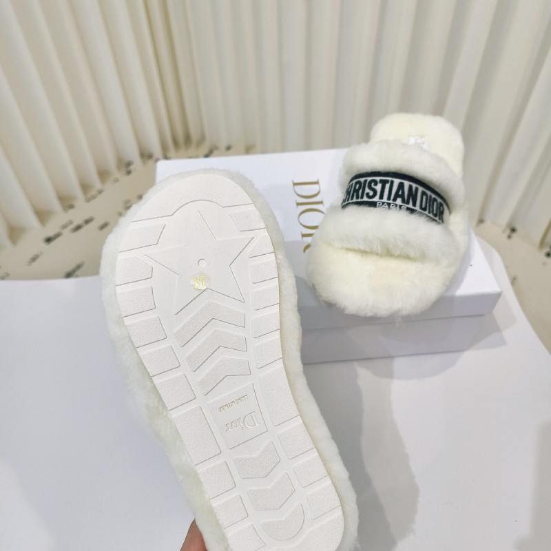 Dior Metal Buckle Wool Slippers Collection - LY00280