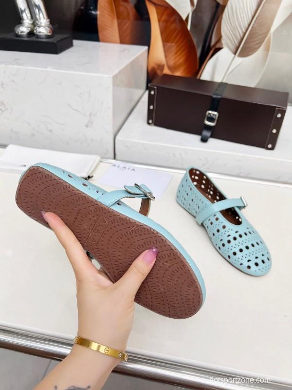 Alaia 2025/SS Perforated Ballet Flats - LY00320