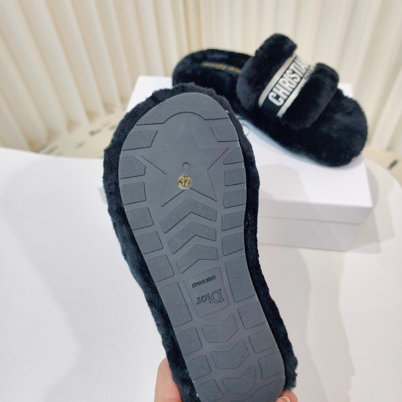 Dior Metal Buckle Wool Slippers Series - 2025SS