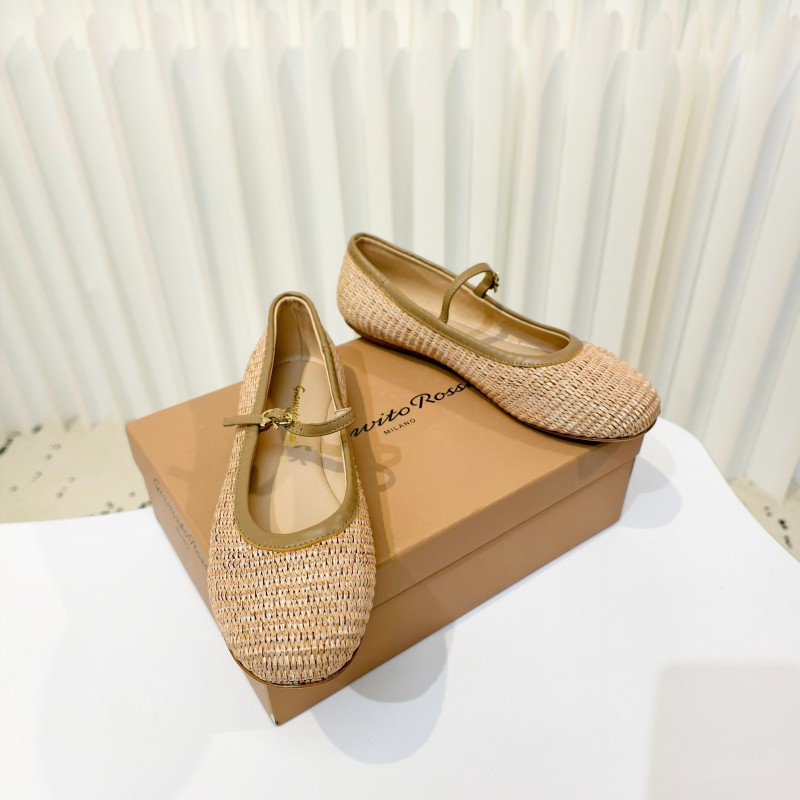 Gianvito Rossi Bohemian Style Flat Ballet Shoes 2025/ss