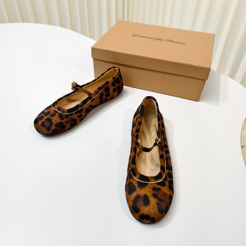 Gianvito Rossi Bohemian Style Flat Ballet Shoes 2025 SS