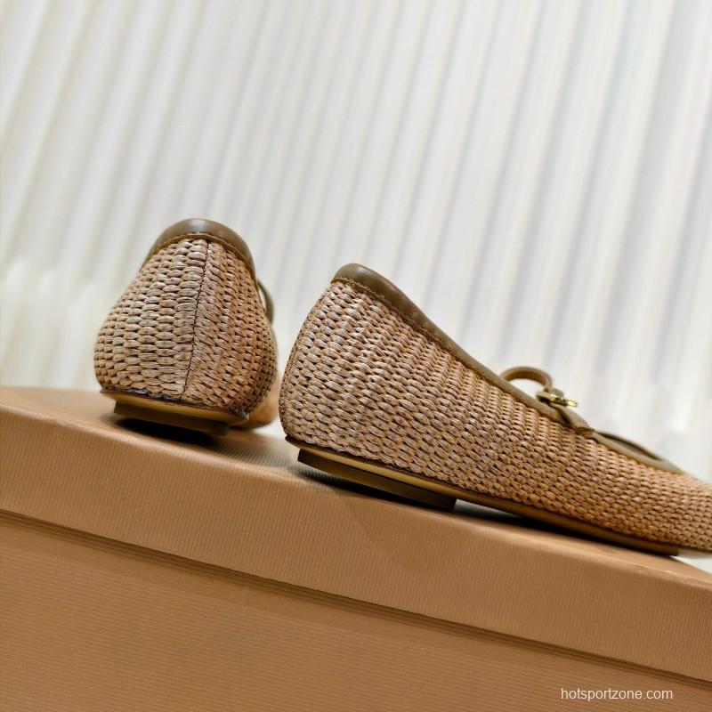 Gianvito Rossi Bohemian Style Flat Ballet Shoes 2025/ss