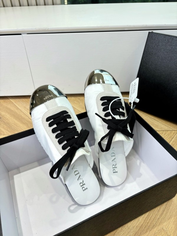 Prada Metal Toe Thin Sole Trainer Casual Shoes - LY00270