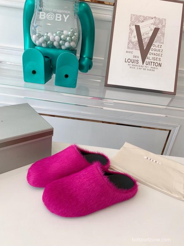 Marni 2025/SS Mule Shoes with Pony Hair Design - LY00