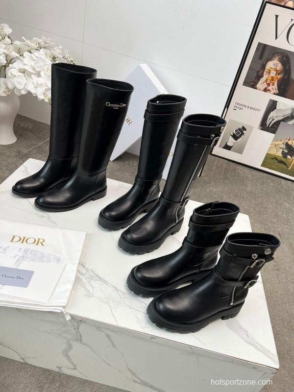 Dior 2025/ss Retro British Style Brogue New Knight Boots - LY00390