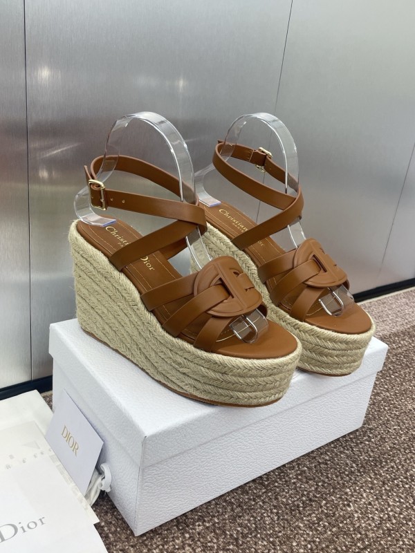 Dior D-Club Jelly Color Hollow Layered Cross Strap Platform High Heel Women's Shoes - KFY00290