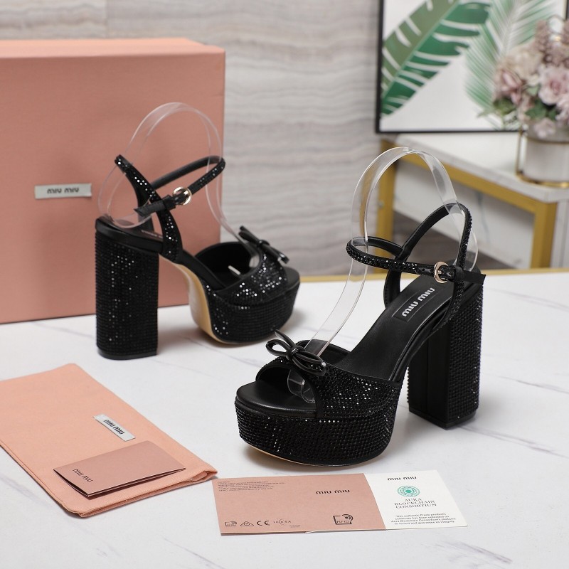 MIUMIU Bling Crystal Sandals with Swarovski Elements - KFY00340