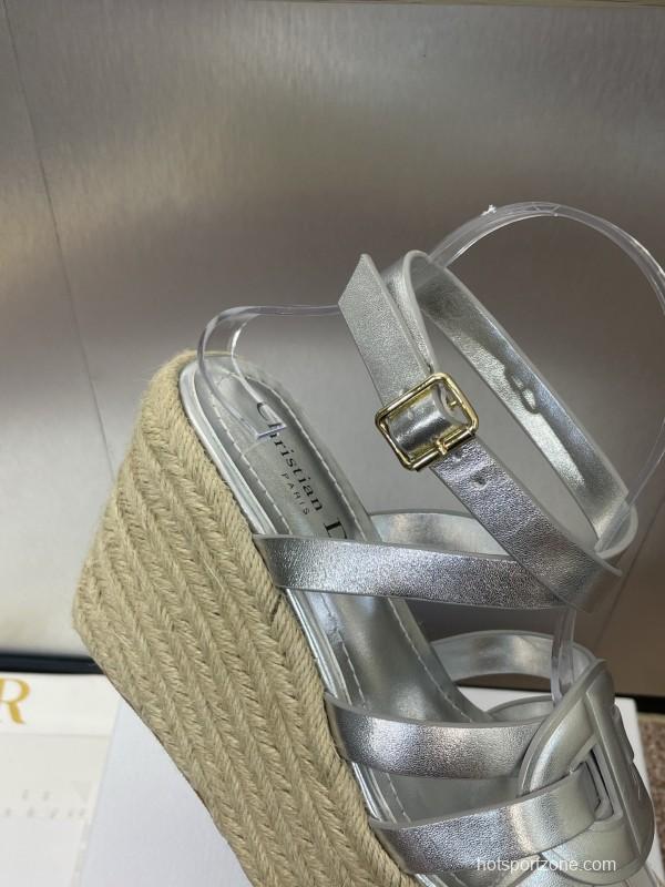 Dior D-Club Jelly Color Hollow Layered Cross Strap Platform High Heel Women's Shoes - KFY00290